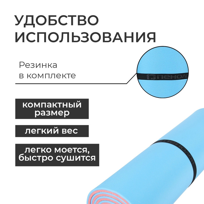 Коврик туристический Camping 12, 180х60х1.2 см, цвет МИКС Коврик туристический Camping 12, 180х60х1.2 см, цвет МИКС