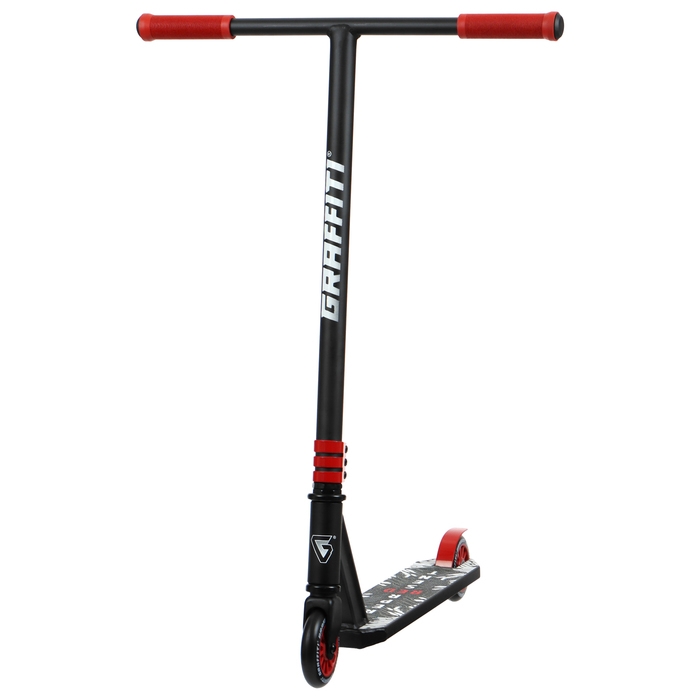 Самокат трюковой GRAFFITI Clever 24, колёса PU 100 мм, резьбовая компрессия, ABEC 9 Chrom, цвет чёрный Самокат трюковой GRAFFITI Clever 24, колёса PU 100 мм, резьбовая компрессия, ABEC 9 Chrom, цвет чёрный