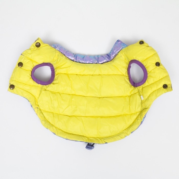 Куртка для собак двухсторонняя с утяжкой, размер 18 (ДС 40, ОГ 50, ОШ 38),фиолетовая/жёлтая Куртка для собак двухсторонняя с утяжкой, размер 18 (ДС 40, ОГ 50, ОШ 38),фиолетовая/жёлтая