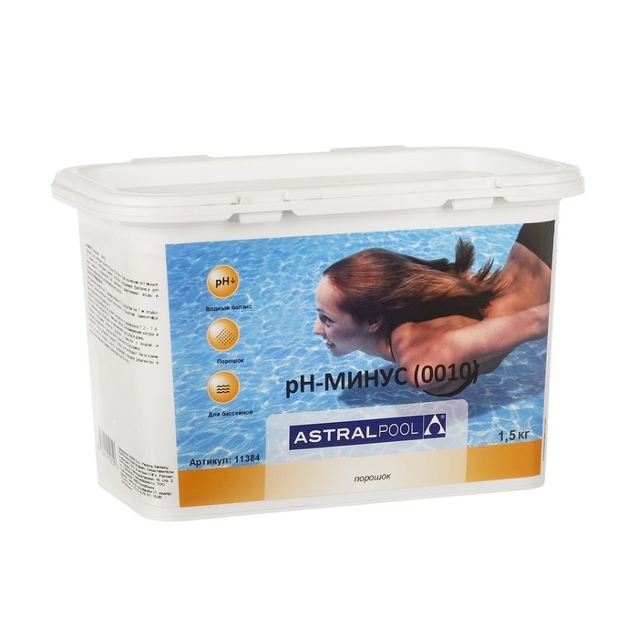 Регулятор PH-минус AstralPool для бассейнов, порошок, 1,5 кг Регулятор PH-минус AstralPool для бассейнов, порошок, 1,5 кг