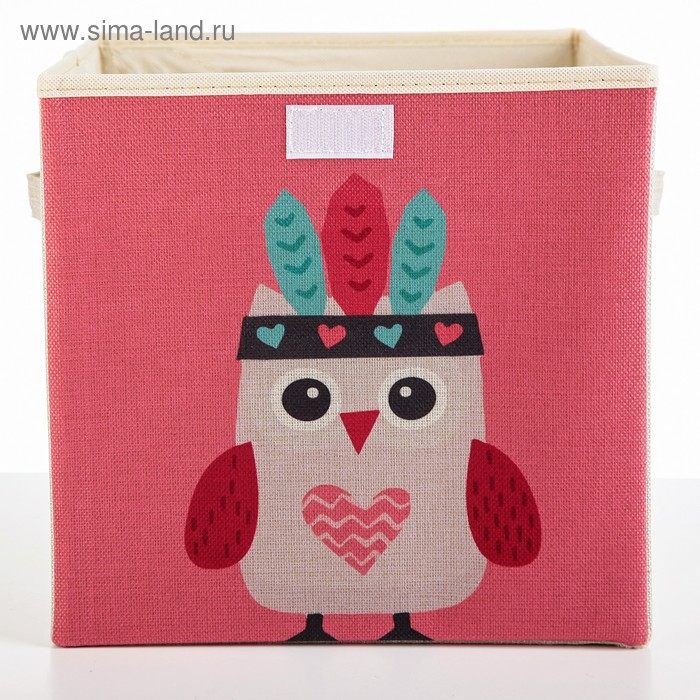 Короб стеллажный для хранения с крышкой «Совушка-индеец», 29×29×28,5 см Короб стеллажный для хранения с крышкой «Совушка-индеец», 29×29×28,5 см