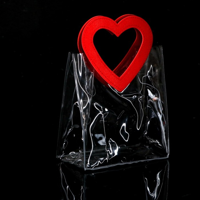 Пакет подарочный из ПВХ  Красный 20Х18Х10 см Пакет подарочный из ПВХ  Красный 20Х18Х10 см