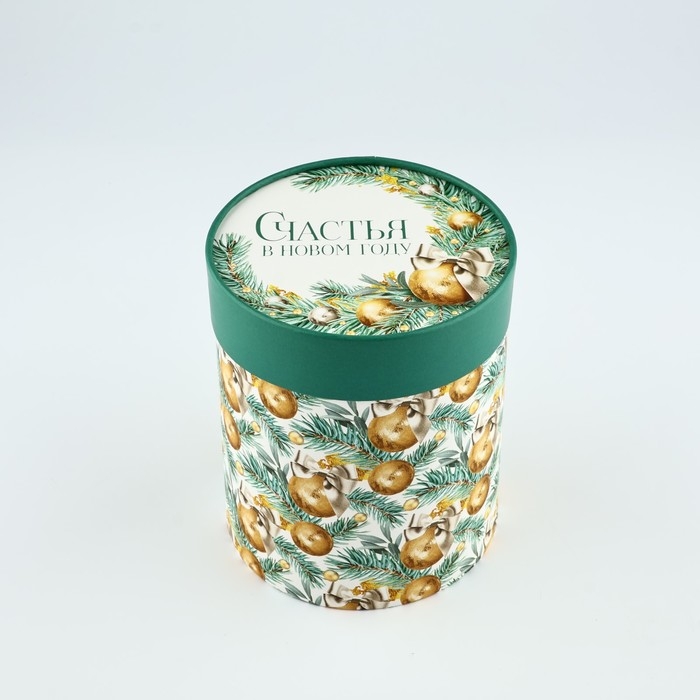 Коробка подарочная круглая «Счастья в новом году», 12 х 16 см, Новый год Коробка подарочная круглая «Счастья в новом году», 12 х 16 см, Новый год