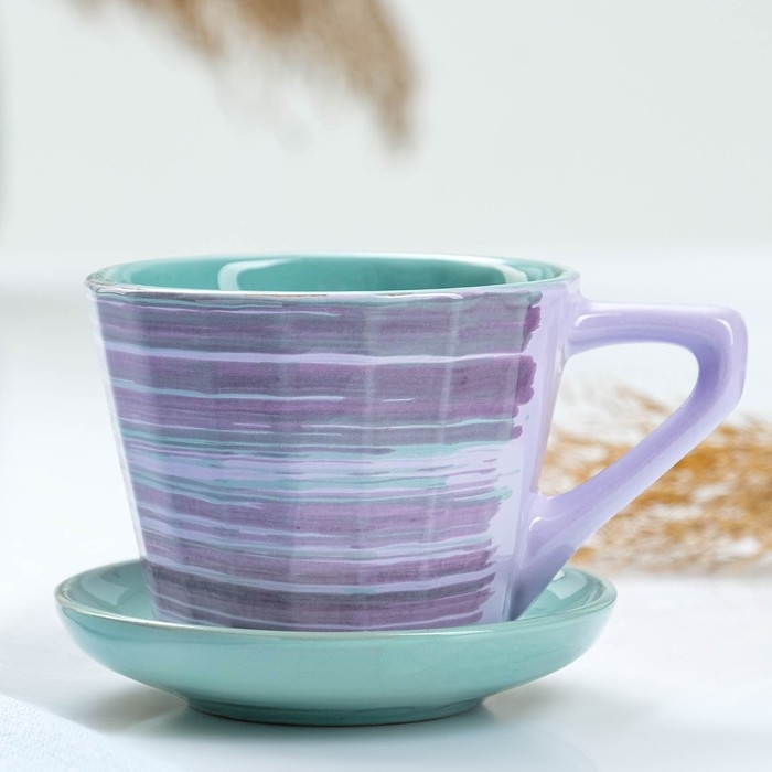 Чайная пара "Ностальгия №2" 0,2л / 9х7см + блюдце 9см, лаванда