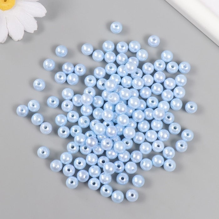 Набор бусин Набор бусин "Жемчуг" d 8 мм, 250 гр, тёмно-голубой