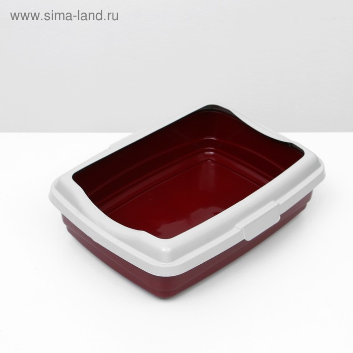 Лоток большой с бортиком Atlantis  Лоток большой с бортиком Atlantis "Стандарт", 43 х 33 х 12,5 см, красный,