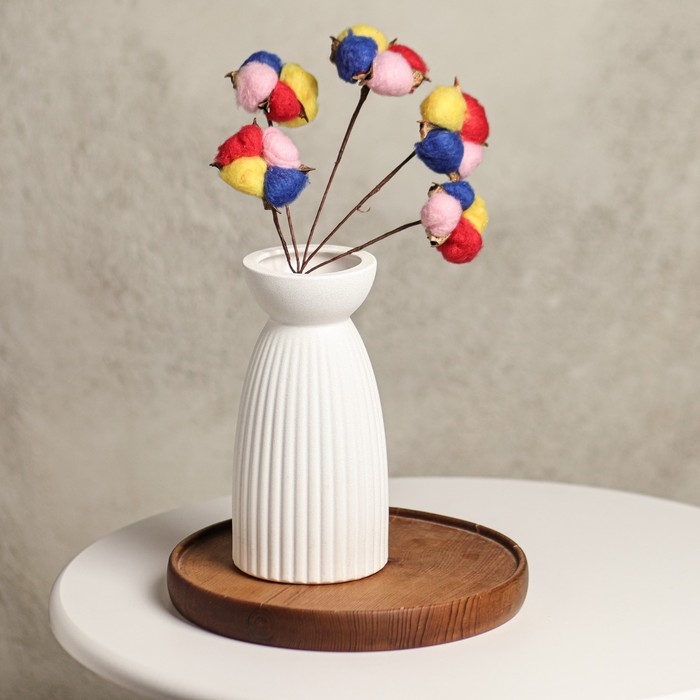 Декор сухоцвет Декор сухоцвет "Хлопок" d-5 см, 30 см,микс набор 5шт