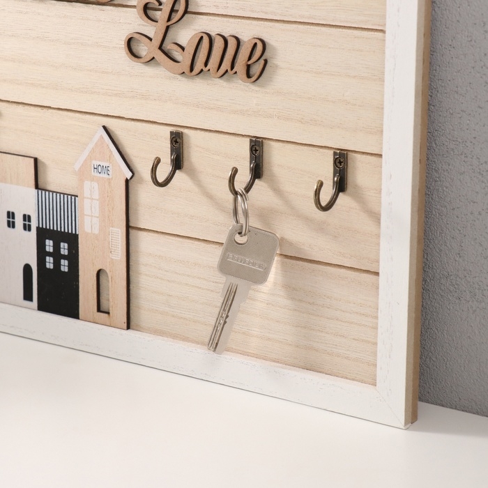 Крючки декоративные дерево Крючки декоративные дерево "Домики " 30х24 см