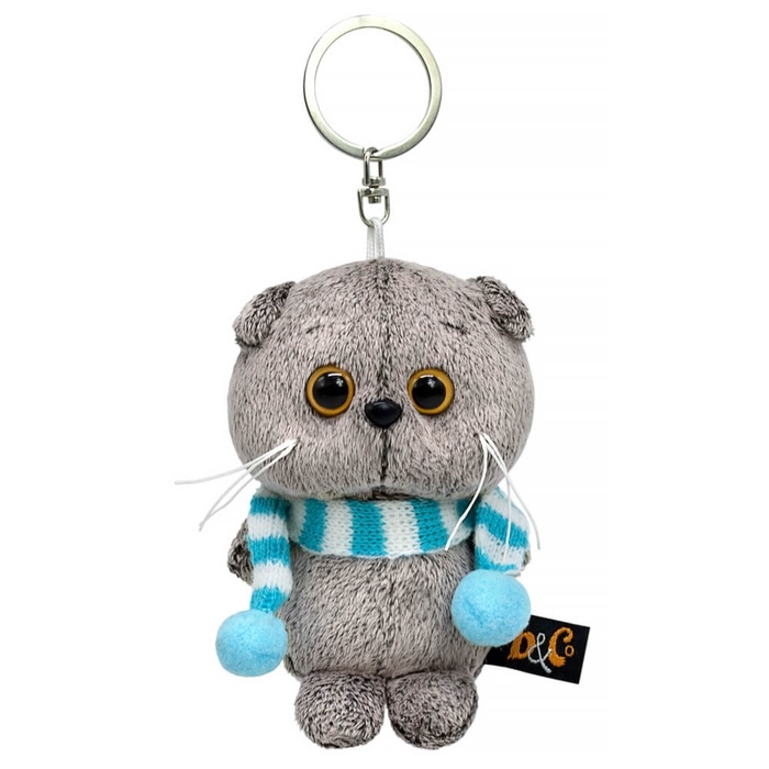 Брелок - детский мягкий «Басик в полосатом шарфе», 15 см Брелок - детский мягкий «Басик в полосатом шарфе», 15 см