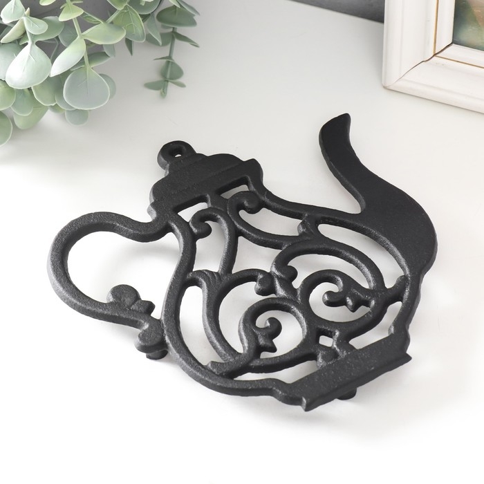 Сувенир чугун подставка  Сувенир чугун подставка "Чайничек" 17х17 см