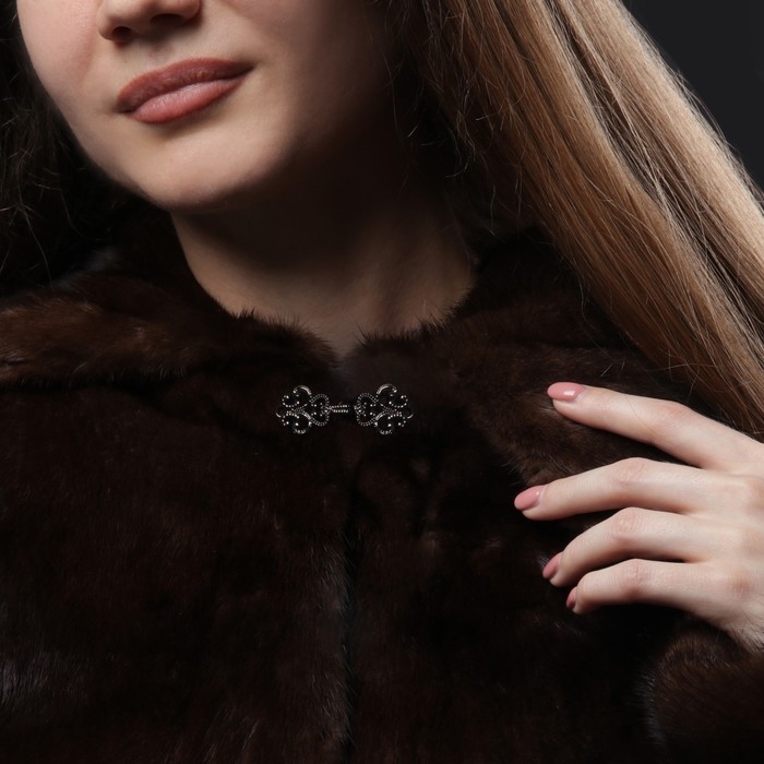 Декоративная застёжка, 4,5 × 1,5 см, цвет чёрный Декоративная застёжка, 4,5 × 1,5 см, цвет чёрный