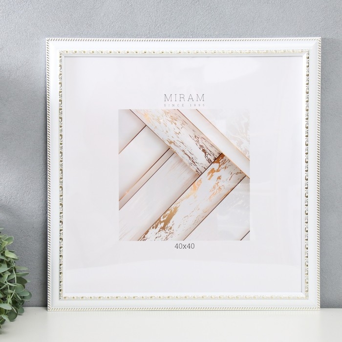 Фоторамка пластик Фоторамка пластик "МИРАМ" 40х40 см белый (пластиковый экран)