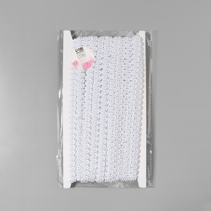 Тесьма декоративная «Шанель», 12 мм, 10 ± 1 м, цвет белый Тесьма декоративная «Шанель», 12 мм, 10 ± 1 м, цвет белый