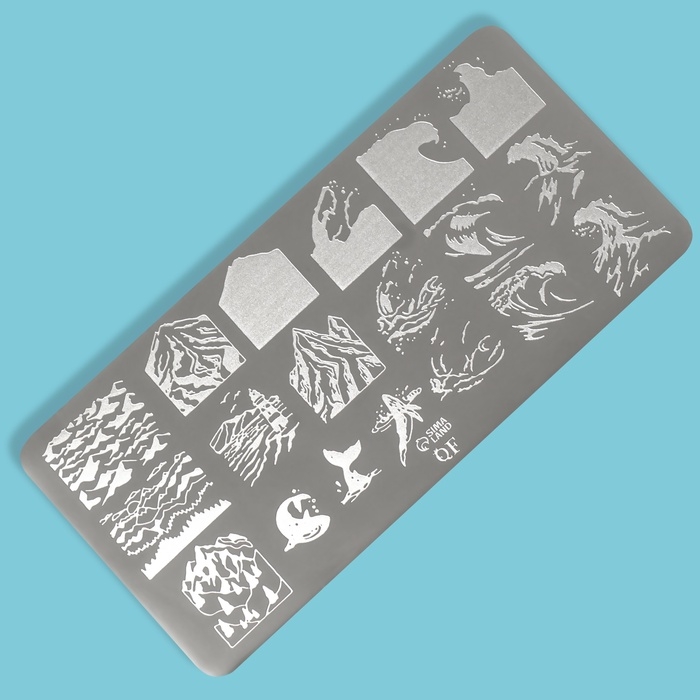 Пластина для стемпинга металлическая «Волна», 12 × 6 см Пластина для стемпинга металлическая «Волна», 12 × 6 см