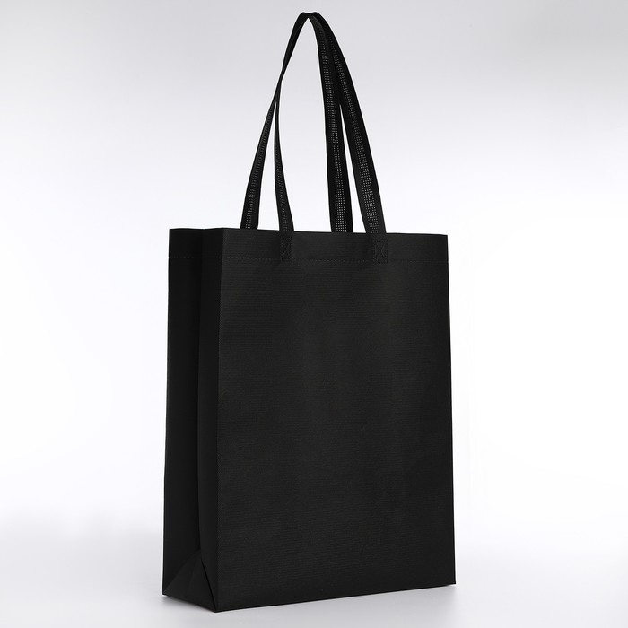 Шопер (пакет) шоппер, 42х10х30 см, однотонный, без подклада, чёрный Шопер (пакет) шоппер, 42х10х30 см, однотонный, без подклада, чёрный
