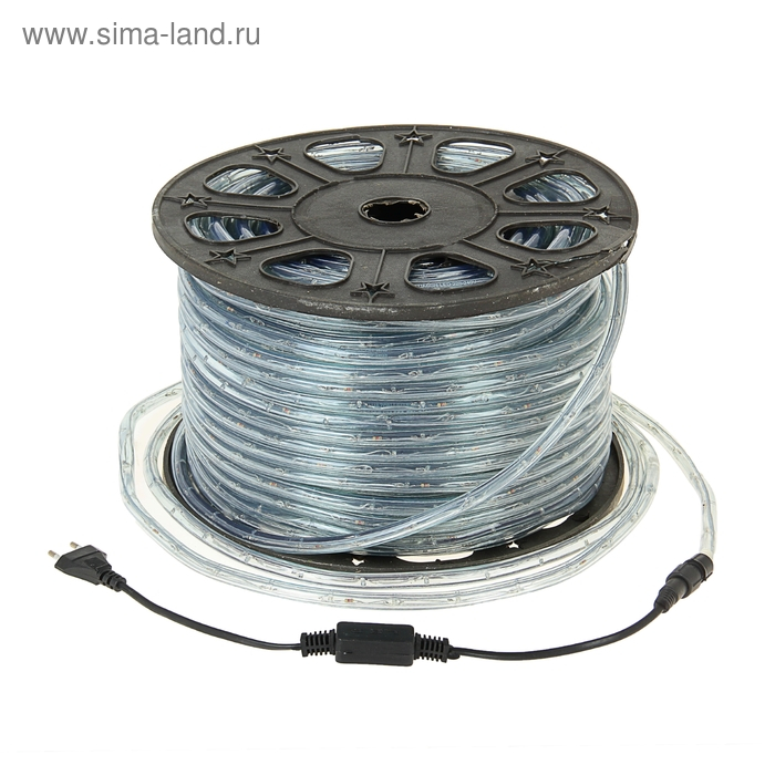 Световой шнур Luazon Lighting 11 мм, IP65, 100 м, 24 LED/м, 220 В, 2W, постоянное свечение, свечение жёлтое