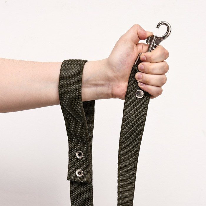 Поводок брезентовый 3 м х 3,5 см, тёмно-зелёный Поводок брезентовый 3 м х 3,5 см, тёмно-зелёный