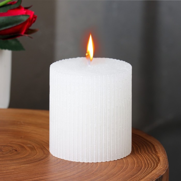 Свеча Свеча "Рельеф", 7×7.5см, перламутровый металлик