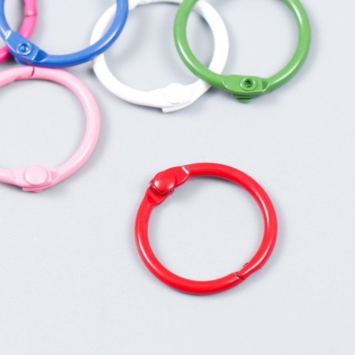 Кольцо для творчества (для фотоальбомов) Кольцо для творчества (для фотоальбомов) "Цвет" МИКС внутр. d= 2 см внешн. d=2,4 см набор 8 шт 91494