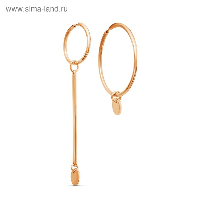 Серьги «Минимал» асимметрия мини, позолота