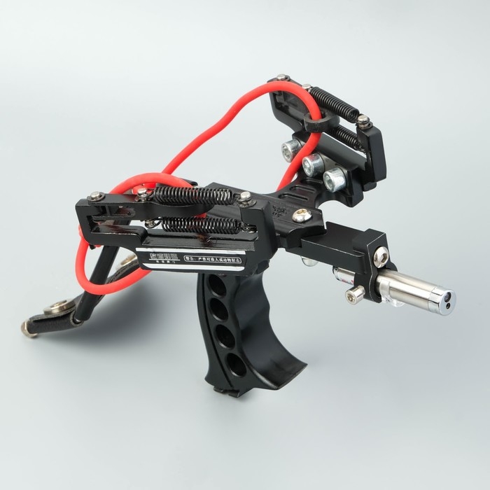 Рогатка блочная металлическая, с лазерным целеуказателем Рогатка блочная металлическая, с лазерным целеуказателем