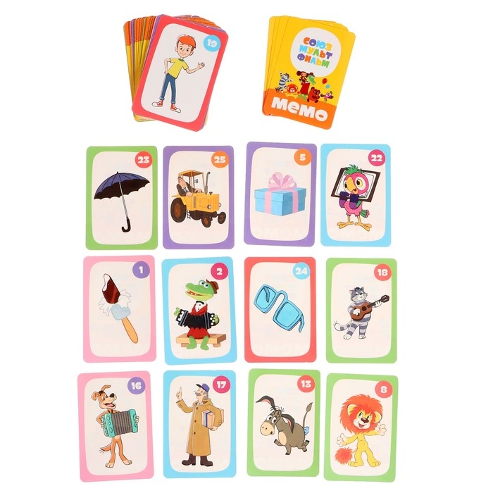 Настольная игра «МЕМО. Союзмультфильм», 2-6 игроков, 3+, 50 карточек Настольная игра «МЕМО. Союзмультфильм», 2-6 игроков, 3+, 50 карточек