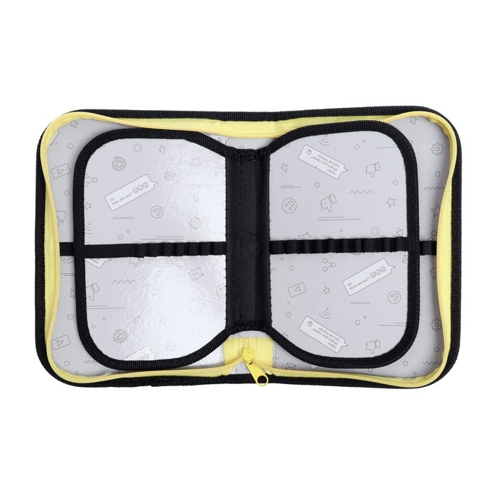 Пенал 3 секции, вкладка внутри, 140 х 210 х 40 мм, тканевый, Calligrata TOP Block Пенал 3 секции, вкладка внутри, 140 х 210 х 40 мм, тканевый, Calligrata TOP Block "Тачка желтая"