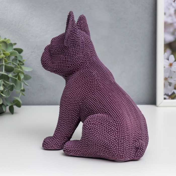 Сувенир полистоун Сувенир полистоун "Французский бульдог фиолет" барашковый сидит 19,5х12х16 см