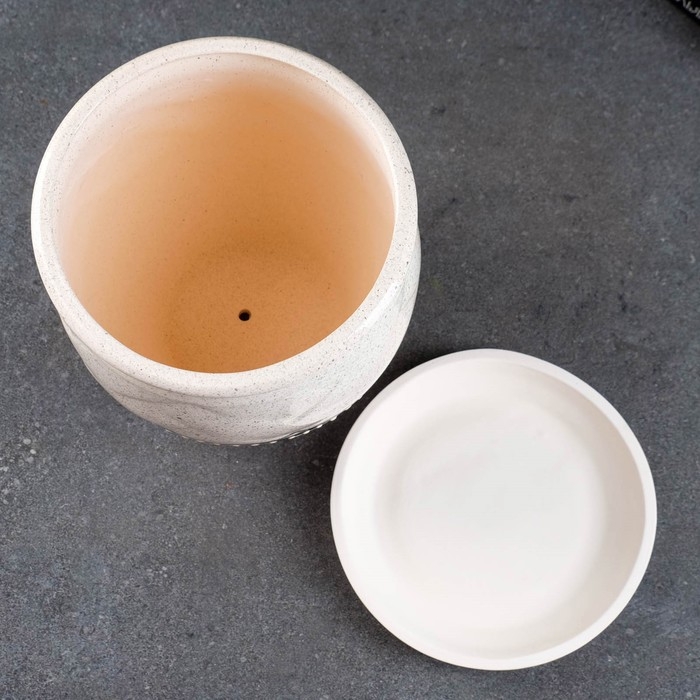 Горшок цветочный Горшок цветочный "Фикус №3" коричнево-белый 3л