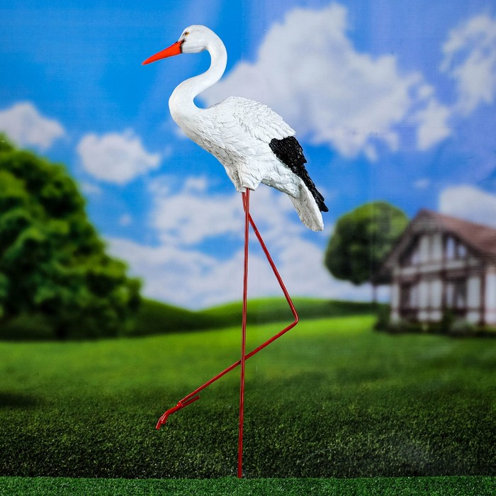 Садовая фигура  Садовая фигура "Аист" 90х27х13см