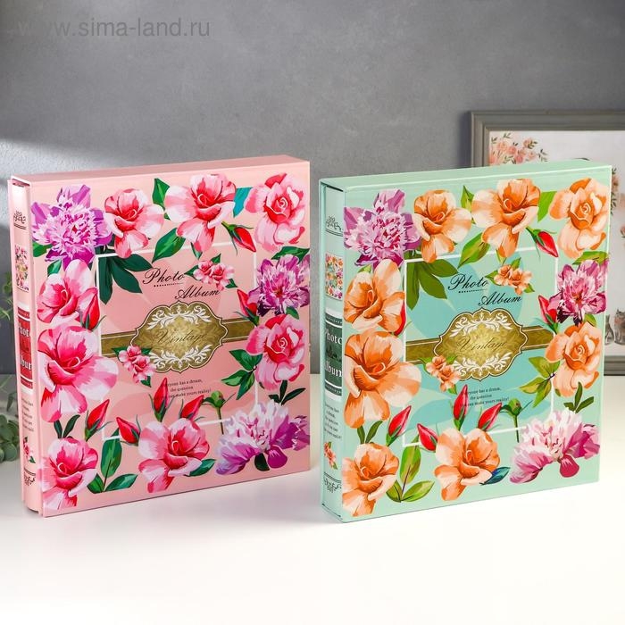 Фотоальбом на 500 фото 10х15 см Фотоальбом на 500 фото 10х15 см "Калейдоскоп цветов" в коробке МИКС 33,5х30х6 см
