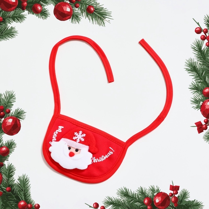 Новый год. Воротник для собак  Новый год. Воротник для собак "Санта", красный
