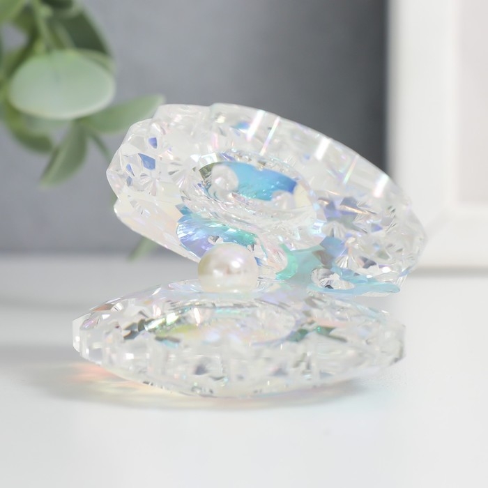 Сувенир стекло  Сувенир стекло "Ракушка с жемчужиной" перламутр 6,5х5х5 см