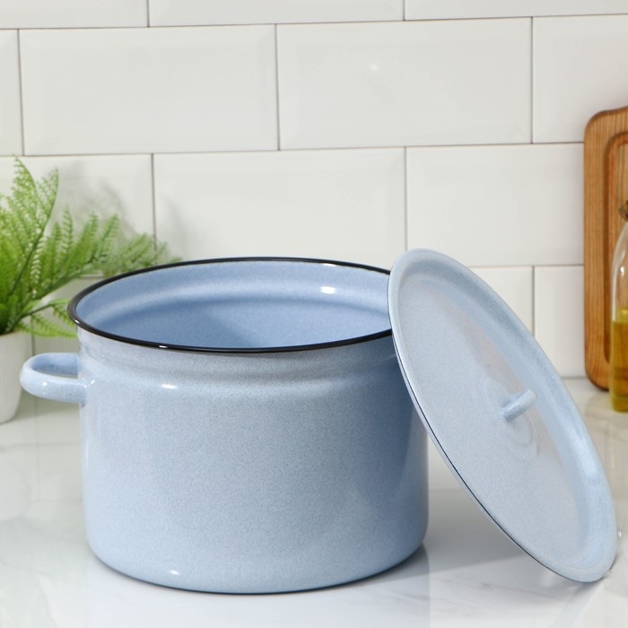 Кастрюля эмалированная, 7 л, без деколи, цвет МИКС Кастрюля эмалированная, 7 л, без деколи, цвет МИКС