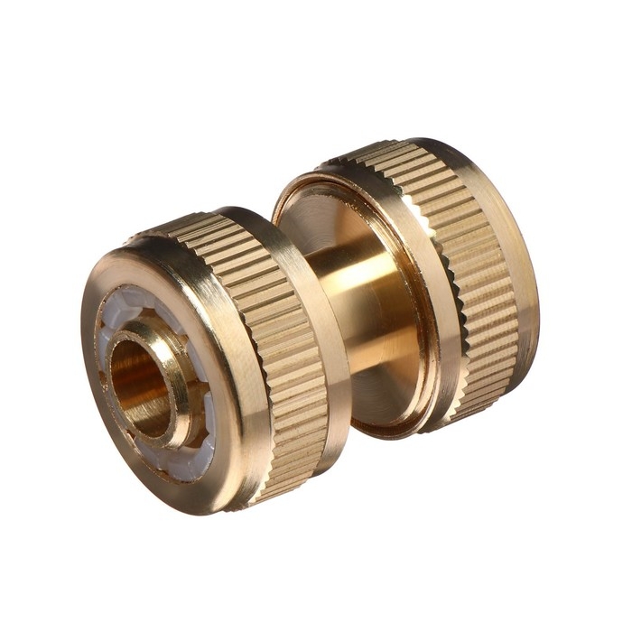 Муфта соединительная, для шлангов 1/2 Муфта соединительная, для шлангов 1/2" (12 мм), цанговое соединение, латунь, Greengo