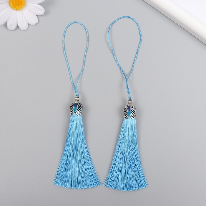 Декор для творчества текстиль Декор для творчества текстиль "Кисть Падишах" голубой набор 2 шт 9х1 см