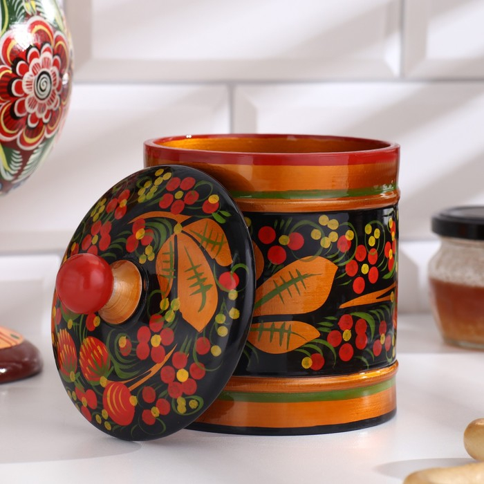 Кадочка «Земляничка», средняя, 8,5×15 см, хохлома Кадочка «Земляничка», средняя, 8,5×15 см, хохлома