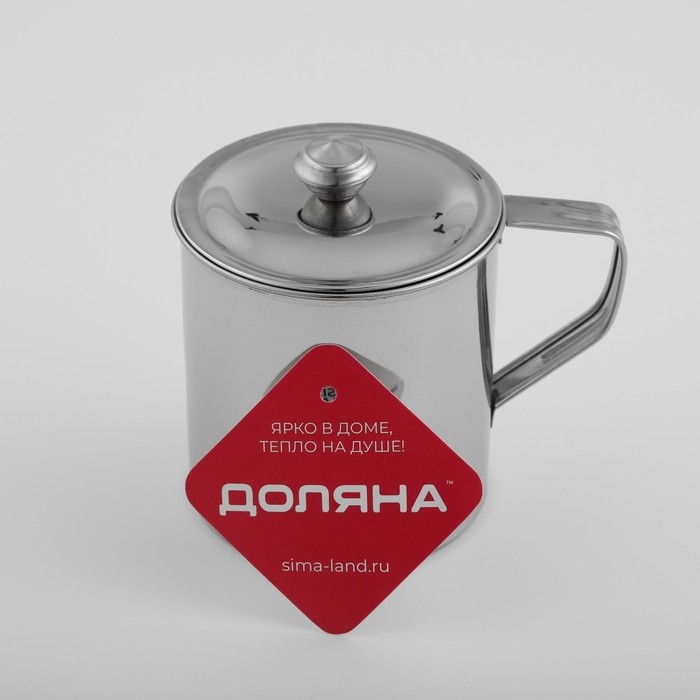 Кружка из нержавеющей стали Доляна «Индия» «Тарун», 500 мл, 12×9×11 см, с крышкой Кружка из нержавеющей стали Доляна «Индия» «Тарун», 500 мл, 12×9×11 см, с крышкой