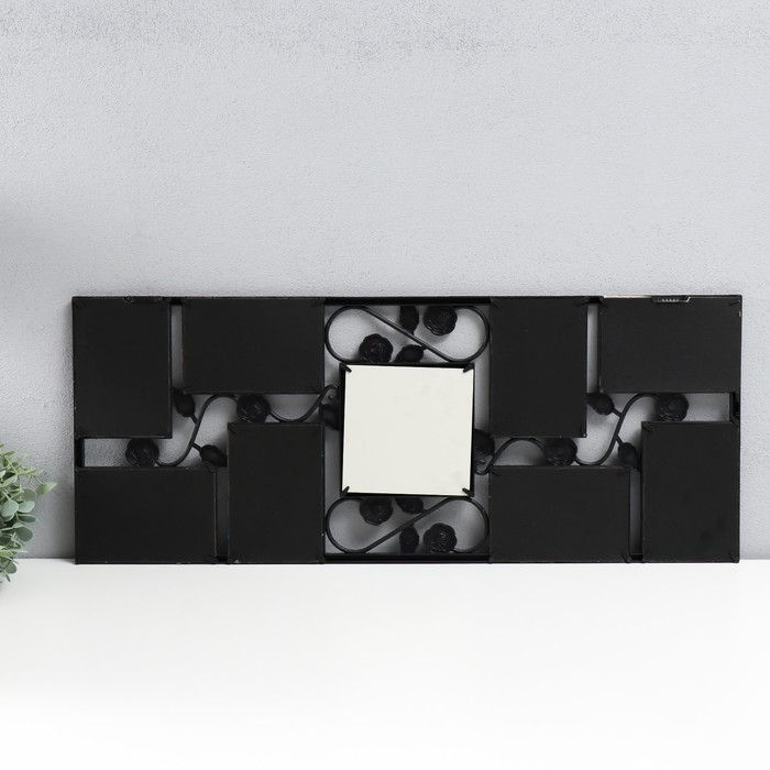 Фоторамка на 8 фото 10х15 см "Розы" чёрная 65,5х31 см