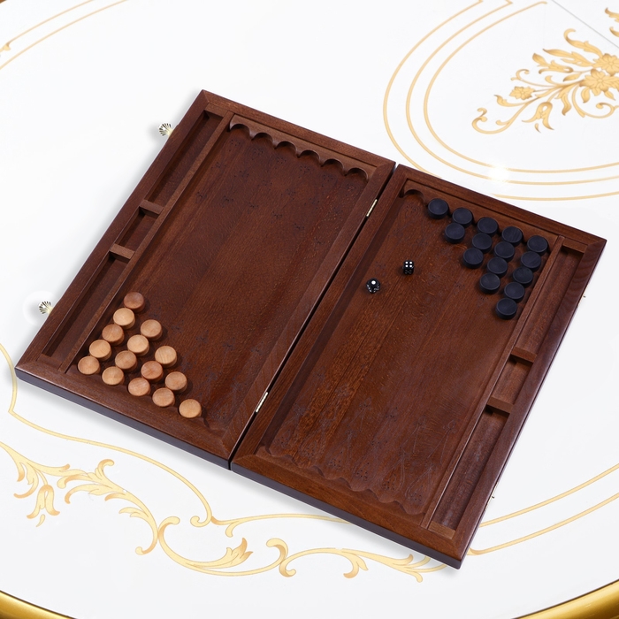 Нарды деревянные большие, резные, настольная игра  Нарды деревянные большие, резные, настольная игра "Москва", бук, патина, 50 x 59 см