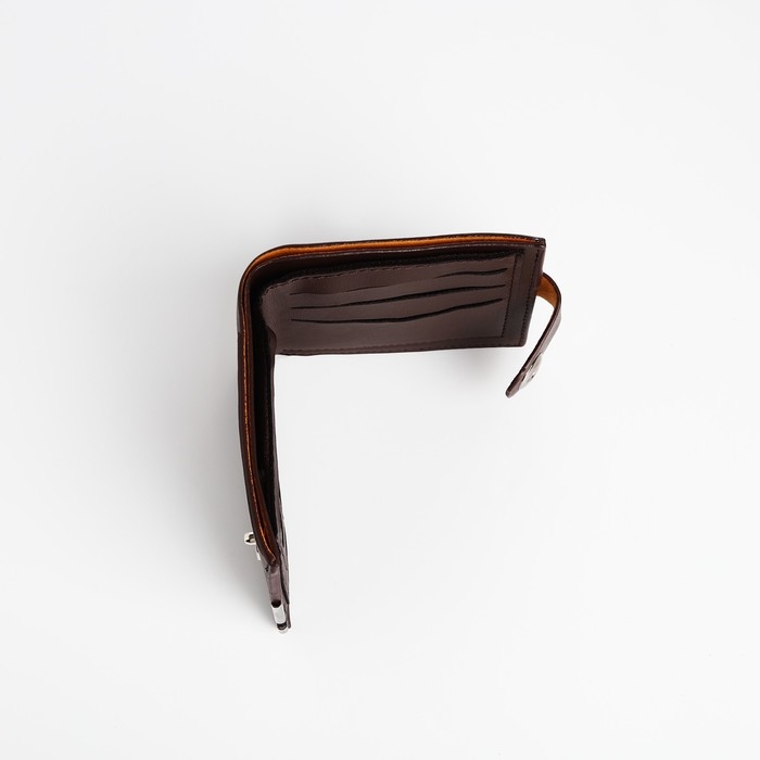 Портмоне мужское на магните, отдел для купюр, для карт, для монет, цвет коричневый Портмоне мужское на магните, отдел для купюр, для карт, для монет, цвет коричневый