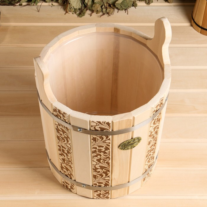 Запарник из липы, 13 л, пластиковая вставка, ручки-деревянные (Рисунок  2) Запарник из липы, 13 л, пластиковая вставка, ручки-деревянные (Рисунок  2)