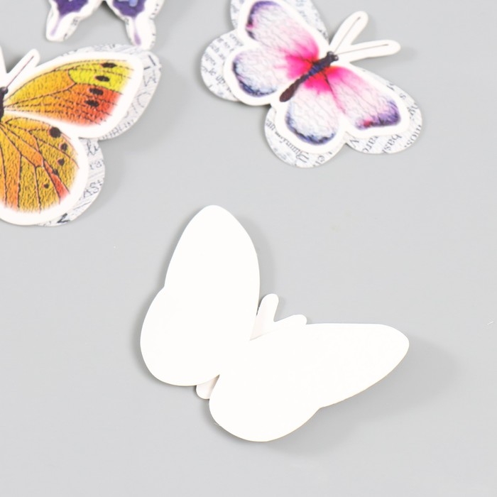 Бабочки картон двойные крылья Бабочки картон двойные крылья "Газетные" набор 12 шт h=4-10 см