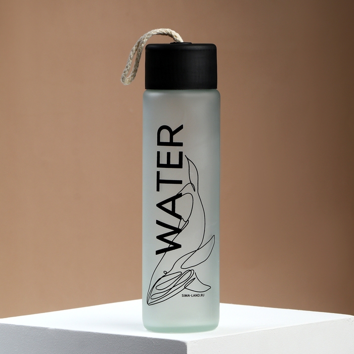 Бутылка для воды WATER, стекло, цвет МИКС, 350 мл Бутылка для воды WATER, стекло, цвет МИКС, 350 мл