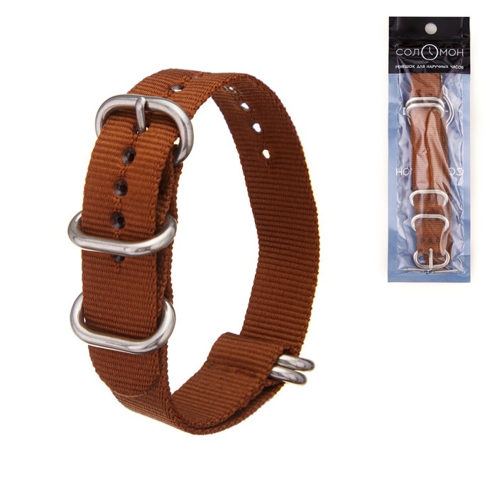 Ремешок для часов Ремешок для часов "Соломон", 18 мм, l-27 см, коричневый