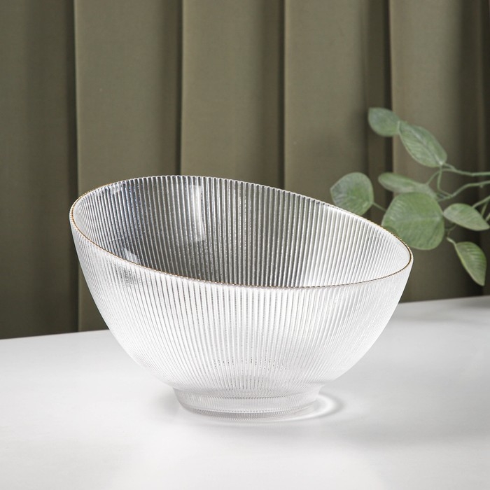 Салатник стеклянный «Орион», 800 мл, d=17,5 см, цвет перламутровый Салатник стеклянный «Орион», 800 мл, d=17,5 см, цвет перламутровый