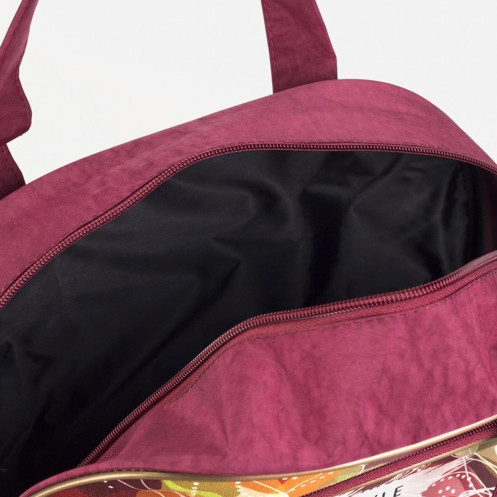 Чемодан малый 20" с сумкой, отдел на молнии, наружный карман, с расширением, цвет бордовый