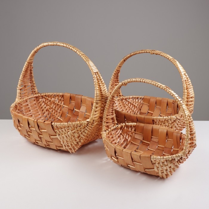 Набор корзин, 3 шт, 41x32x15/36 см, 36x29x14/36 см, 31x25x13/28 см, лоза Набор корзин, 3 шт, 41x32x15/36 см, 36x29x14/36 см, 31x25x13/28 см, лоза