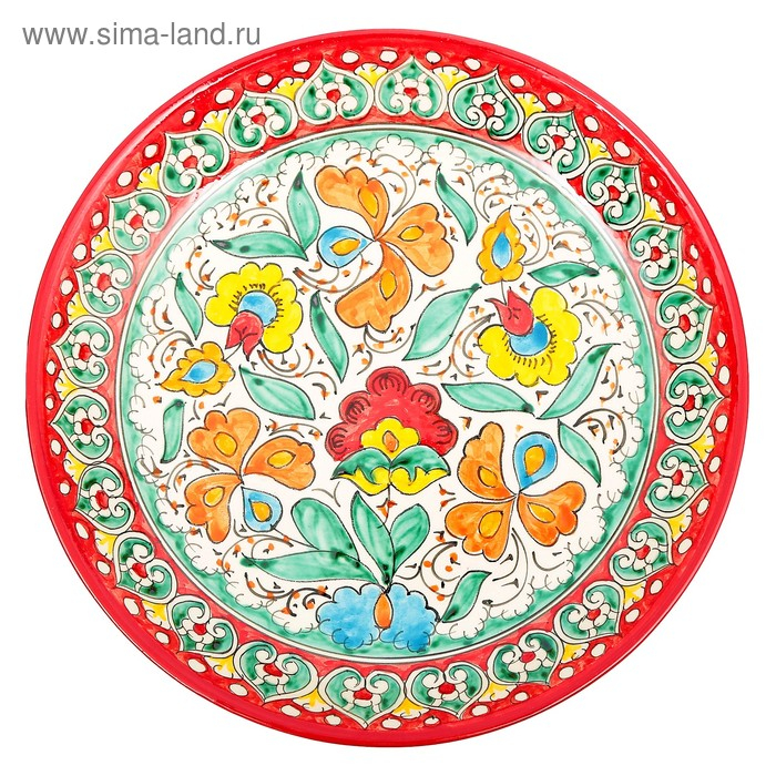 Ляган Риштанская Керамика  Ляган Риштанская Керамика "Турецкий узор" 24,5 см