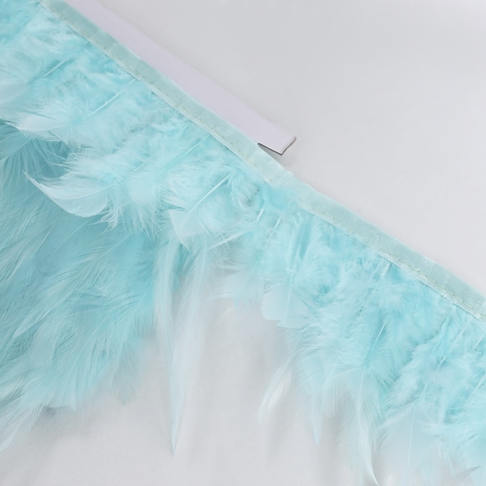 Тесьма с перьями петуха, 10-15 см, 5 ± 0,5 м, цвет мятный Тесьма с перьями петуха, 10-15 см, 5 ± 0,5 м, цвет мятный